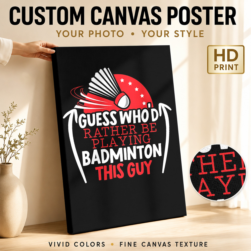 Badminton Poster - لوحة قماشية للاعب الريشة الطائرة، ملصق