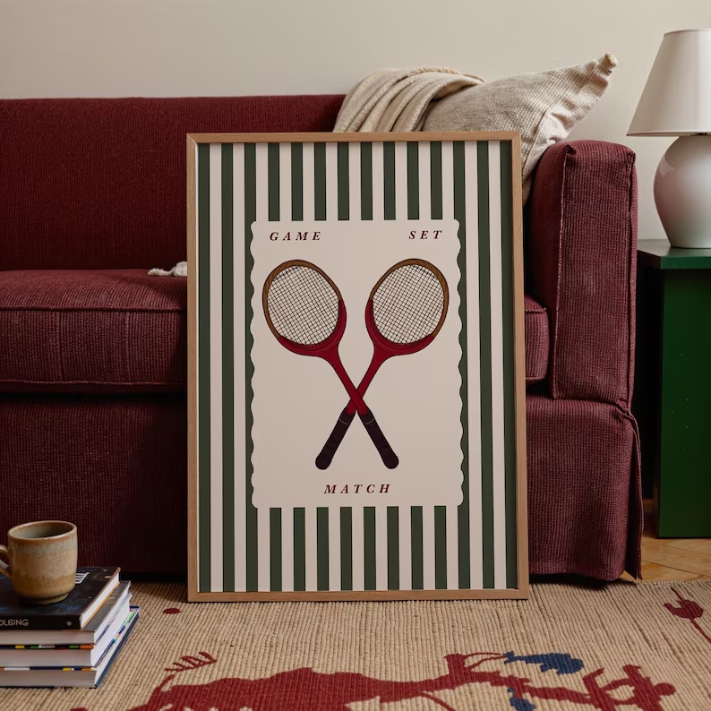 Badminton Poster - لوحة فنية جدارية على شكل مضرب