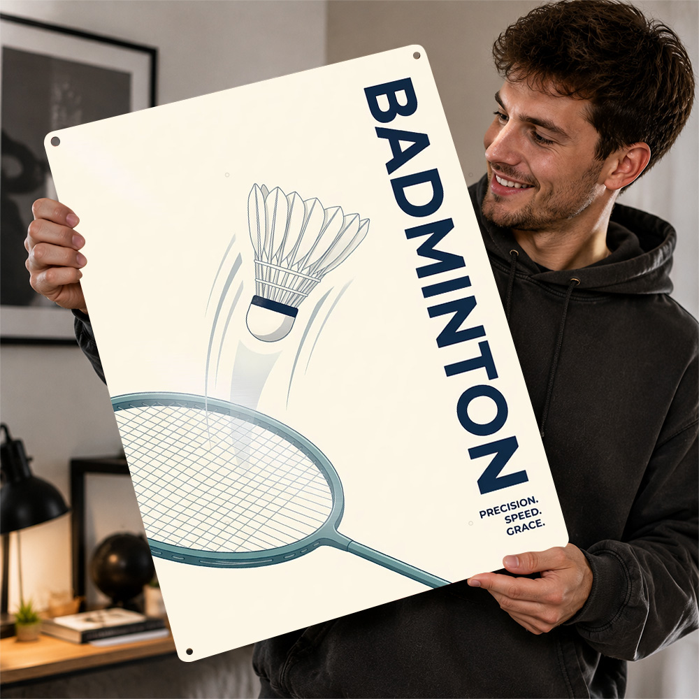 Badminton Poster - ملصق رياضي بسيط للريشة الطائرة بتصميم