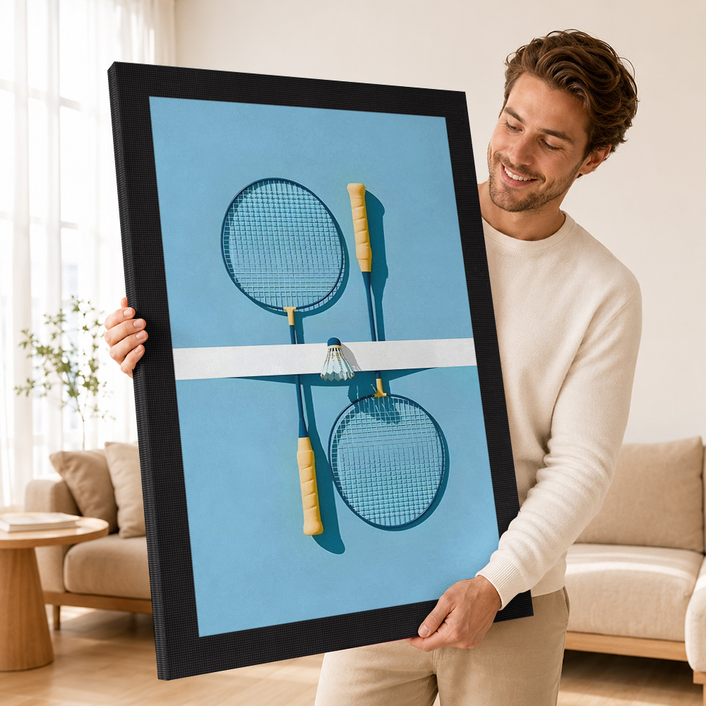 لوحة فنية على قماش تصور مضارب  - مراجعة Badminton Poster وسعره