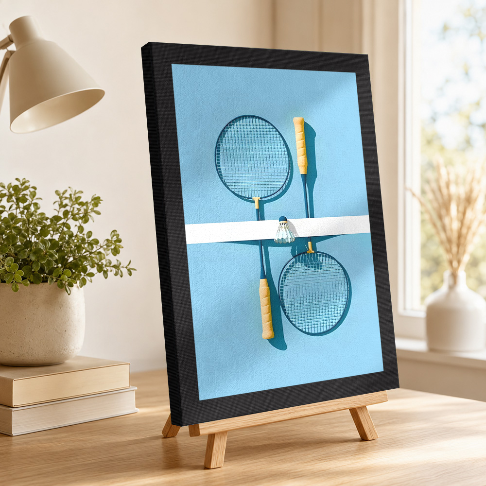 لوحة فنية على قماش تصور مضارب  - مراجعة Badminton Poster وسعره
